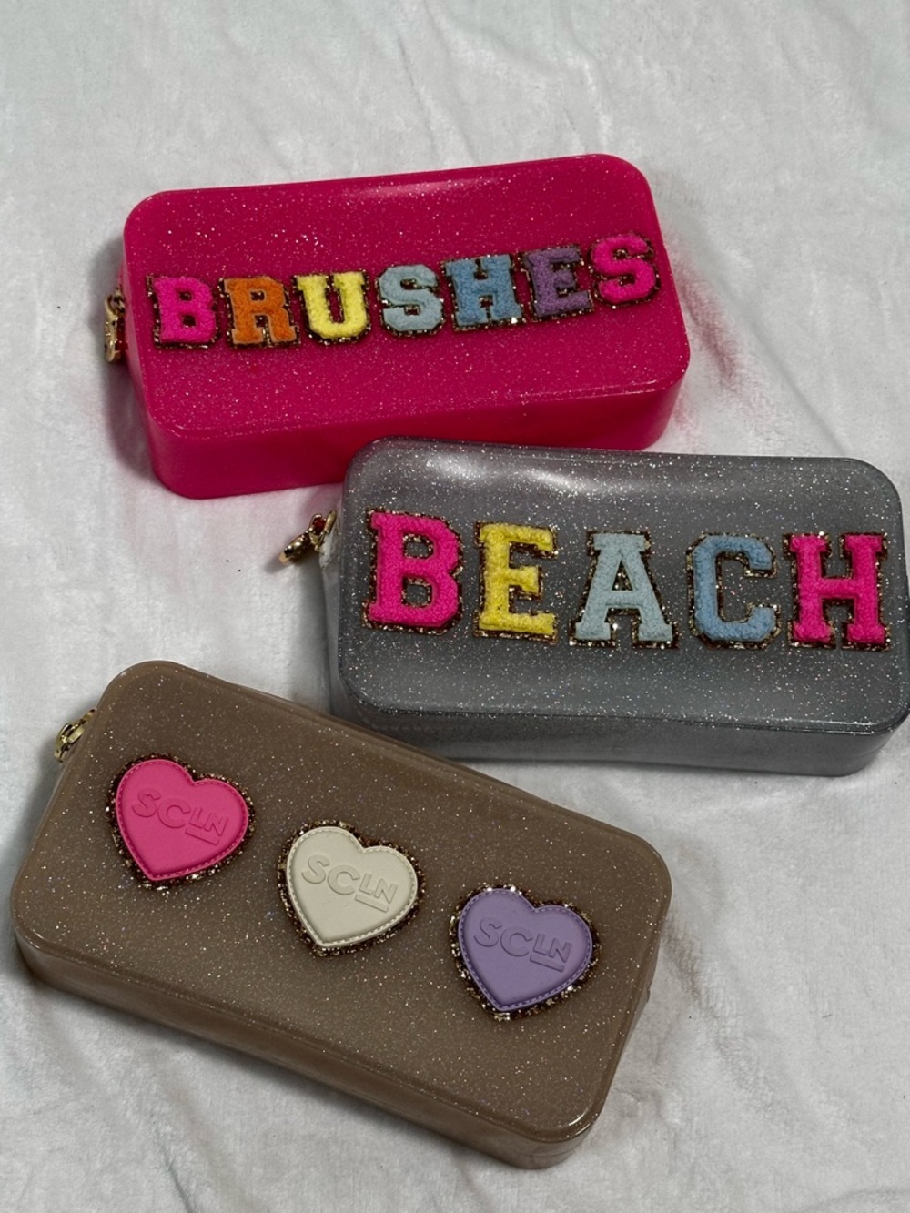 ❤️ Bundle of 3 Jelly Makeup & More Bags
